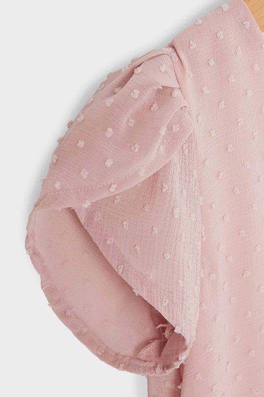 pink textured shift dress