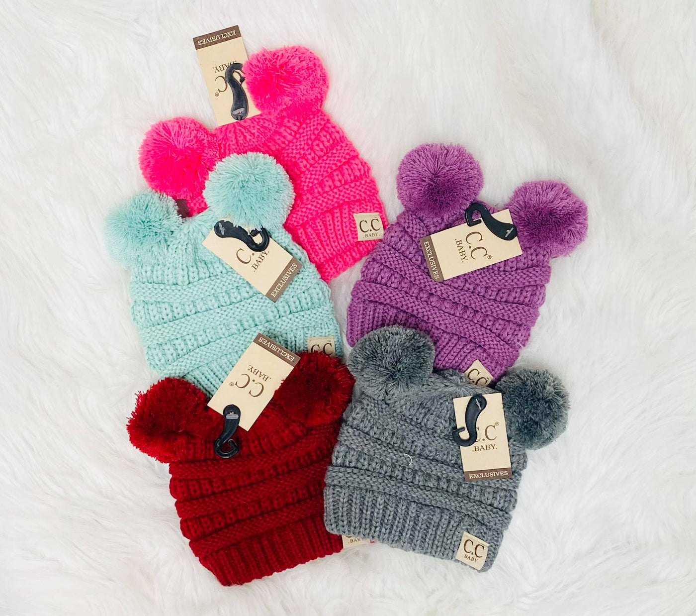 baby double pom beanies (more colors)