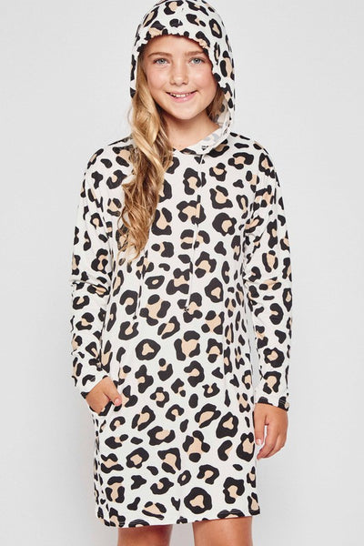 leopard hoodie dress