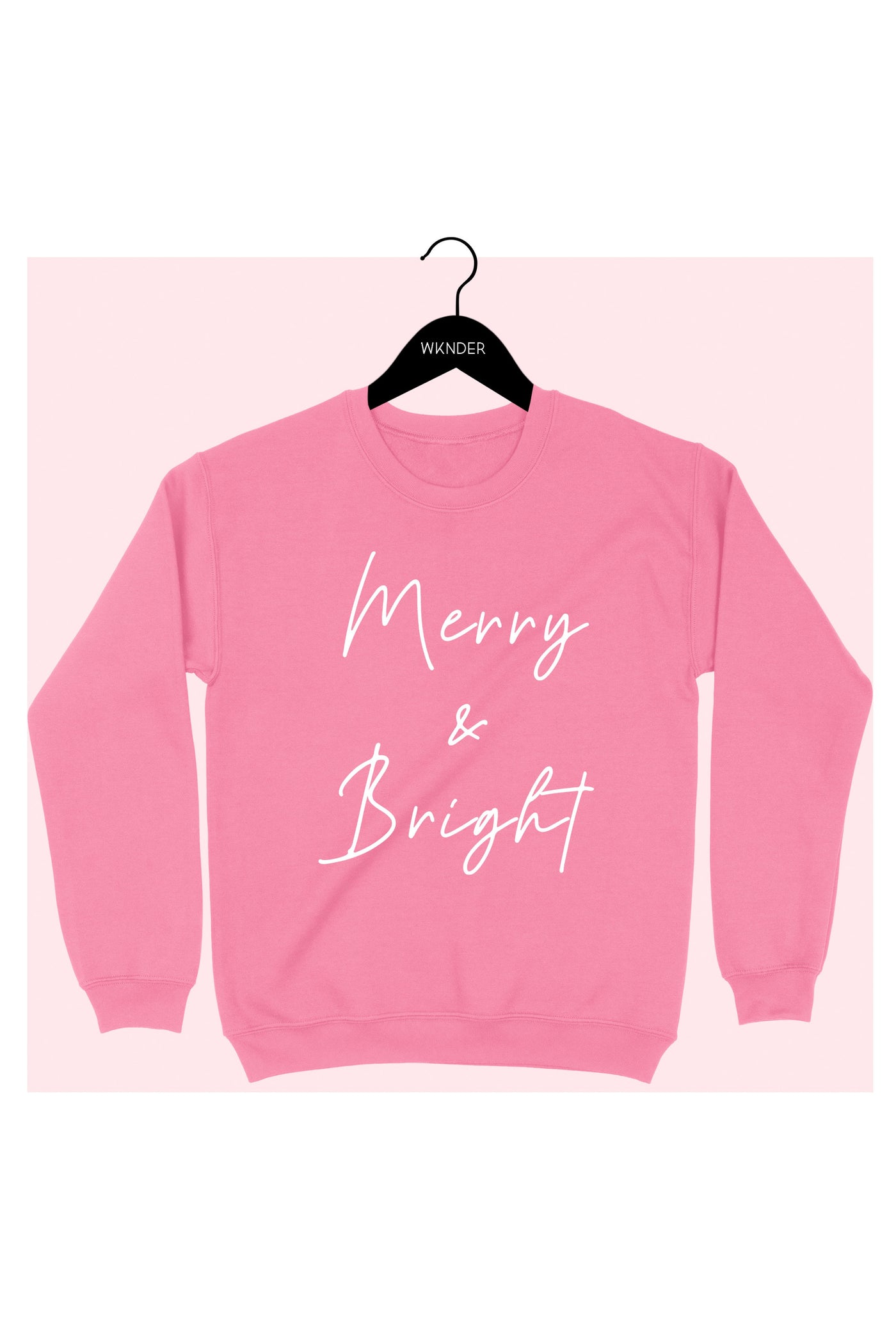 hot pink merry and bright sweatshirt