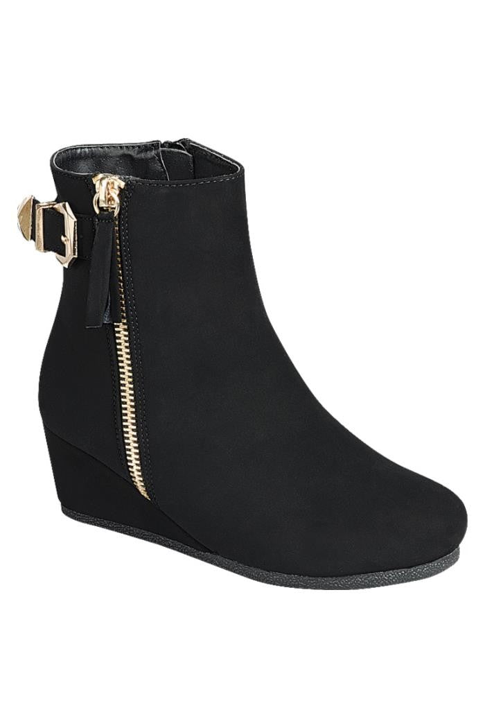 black paola wedge boot
