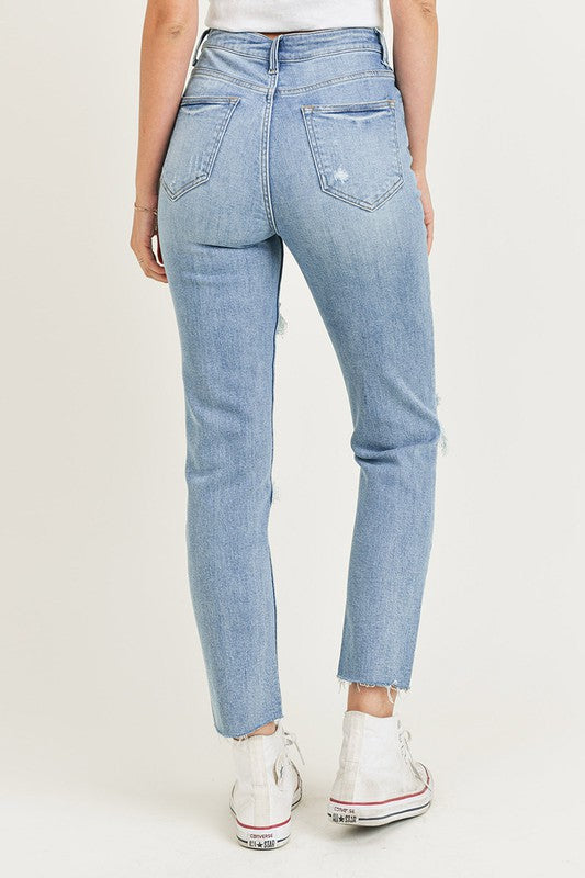 high rise relaxed skinny jean