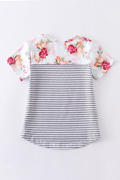 floral stripe tee