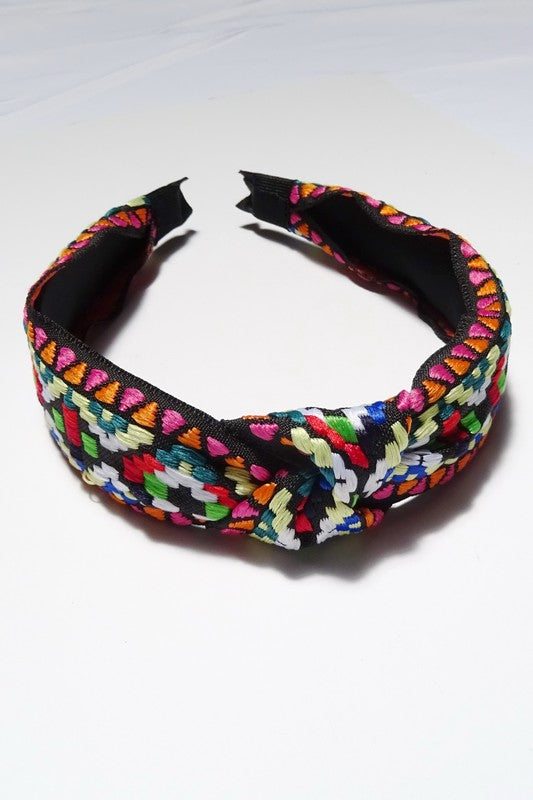 aztec embroidered headband
