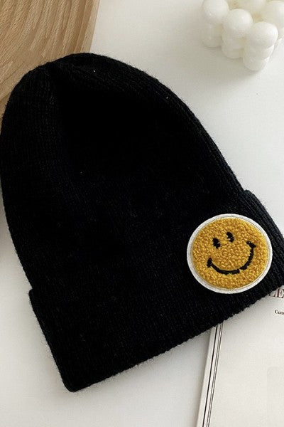 happy face beanie