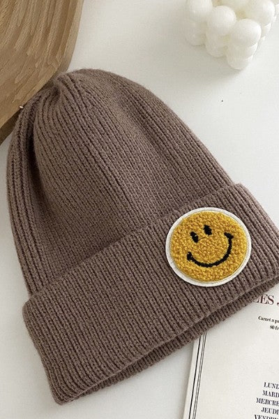 happy face beanie