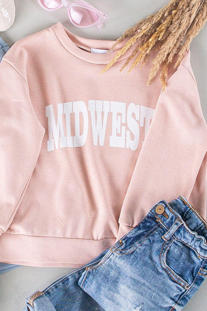 cream pink midwest ls top