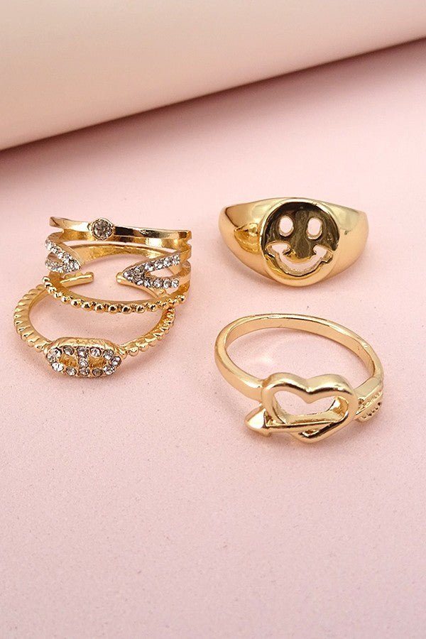 happiness on my hands gold ring set
