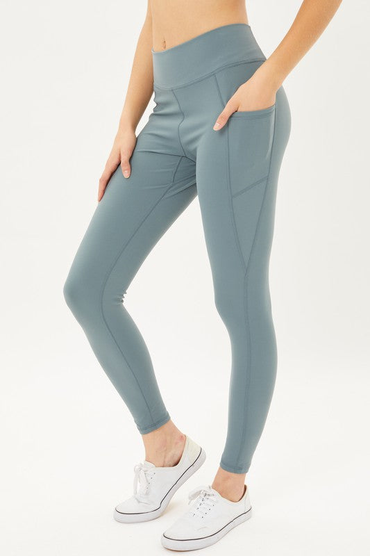 verdigris butter leggings with triangle side pocket