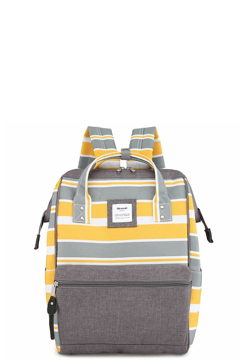 stripe canvas travel backpack