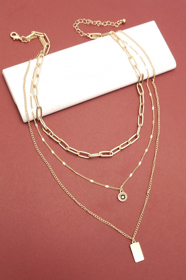 chain reaction gold layer necklace