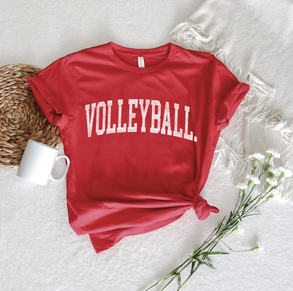 volleyball red graphic tee