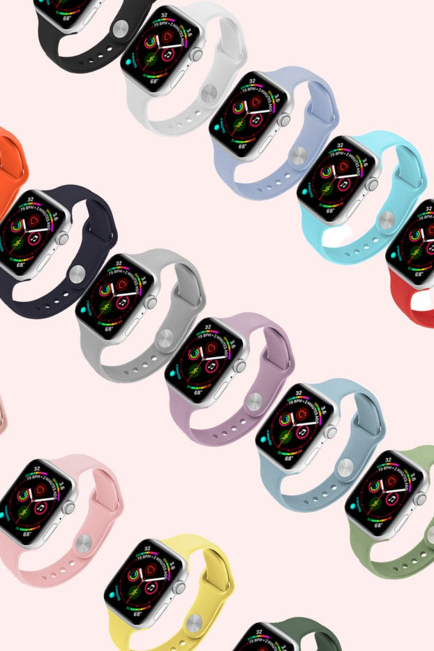 silicone apple watch band solid colors