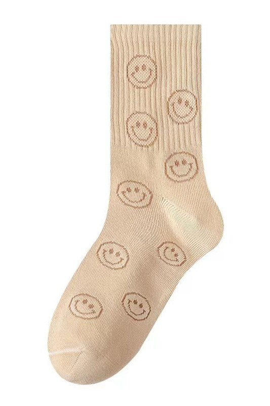 sand happy face socks