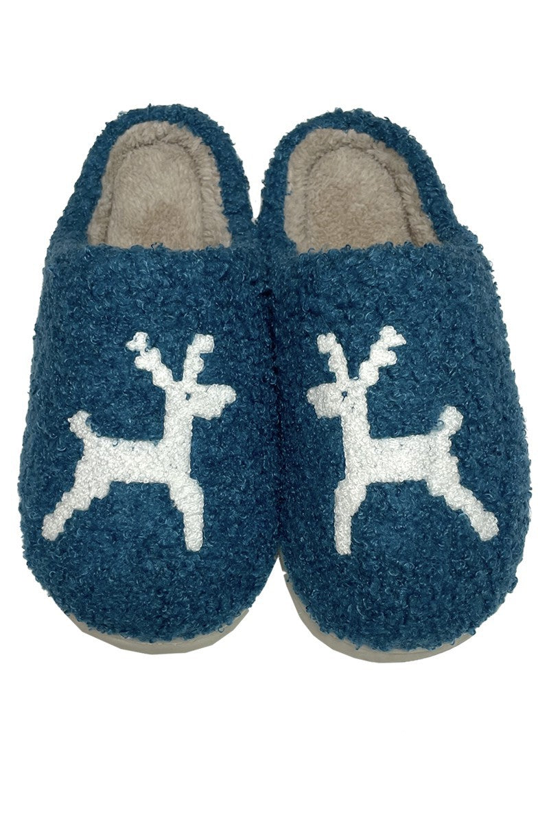 blue reindeer slipper