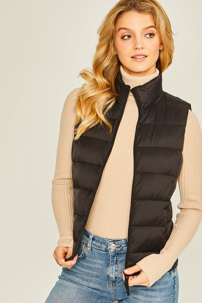 colette black puffer vest