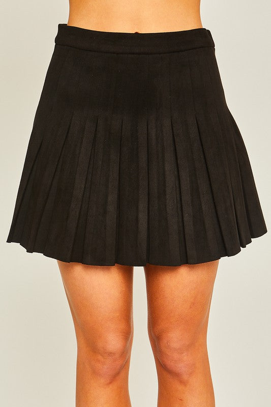 devon black pleated woven skirt