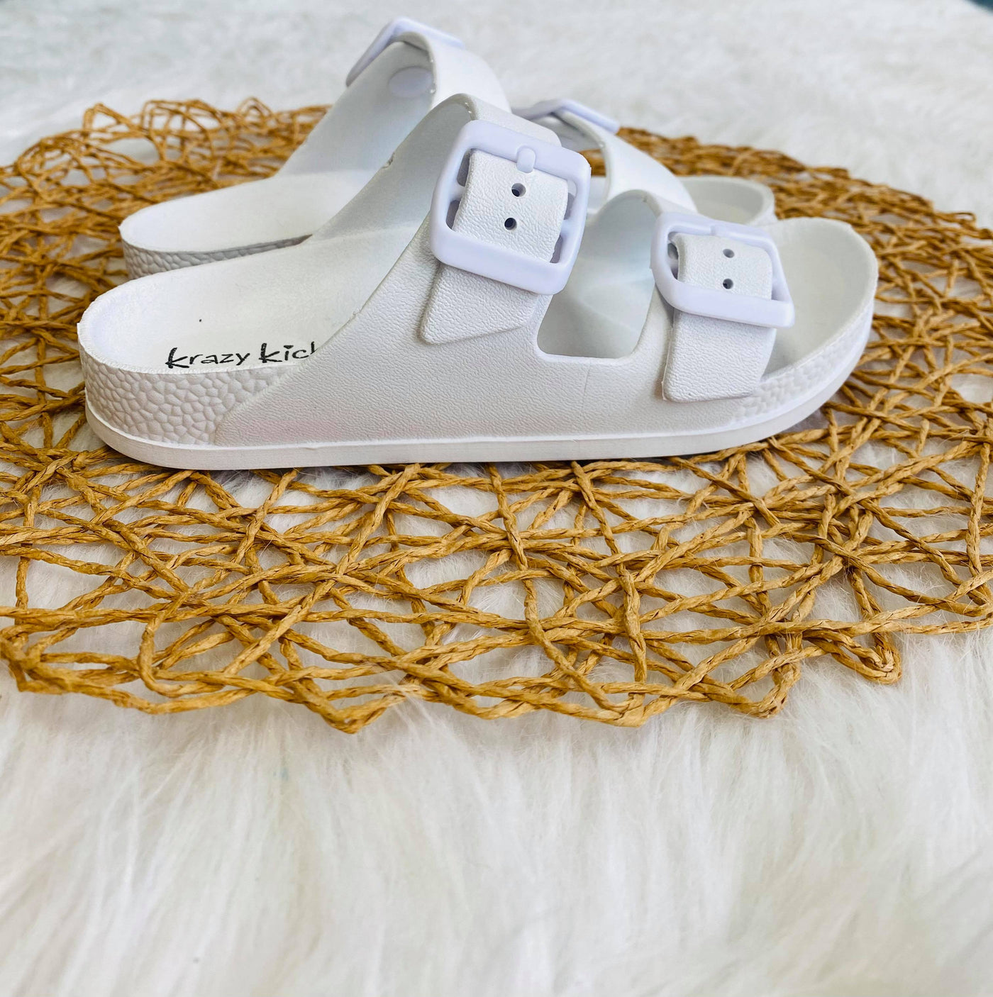 white estee sandal