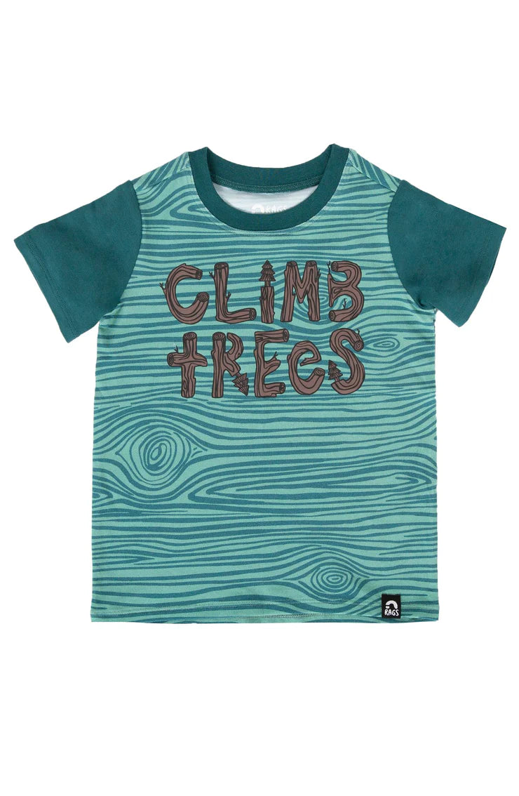 climb trees short sleeve rounded kids rags tee