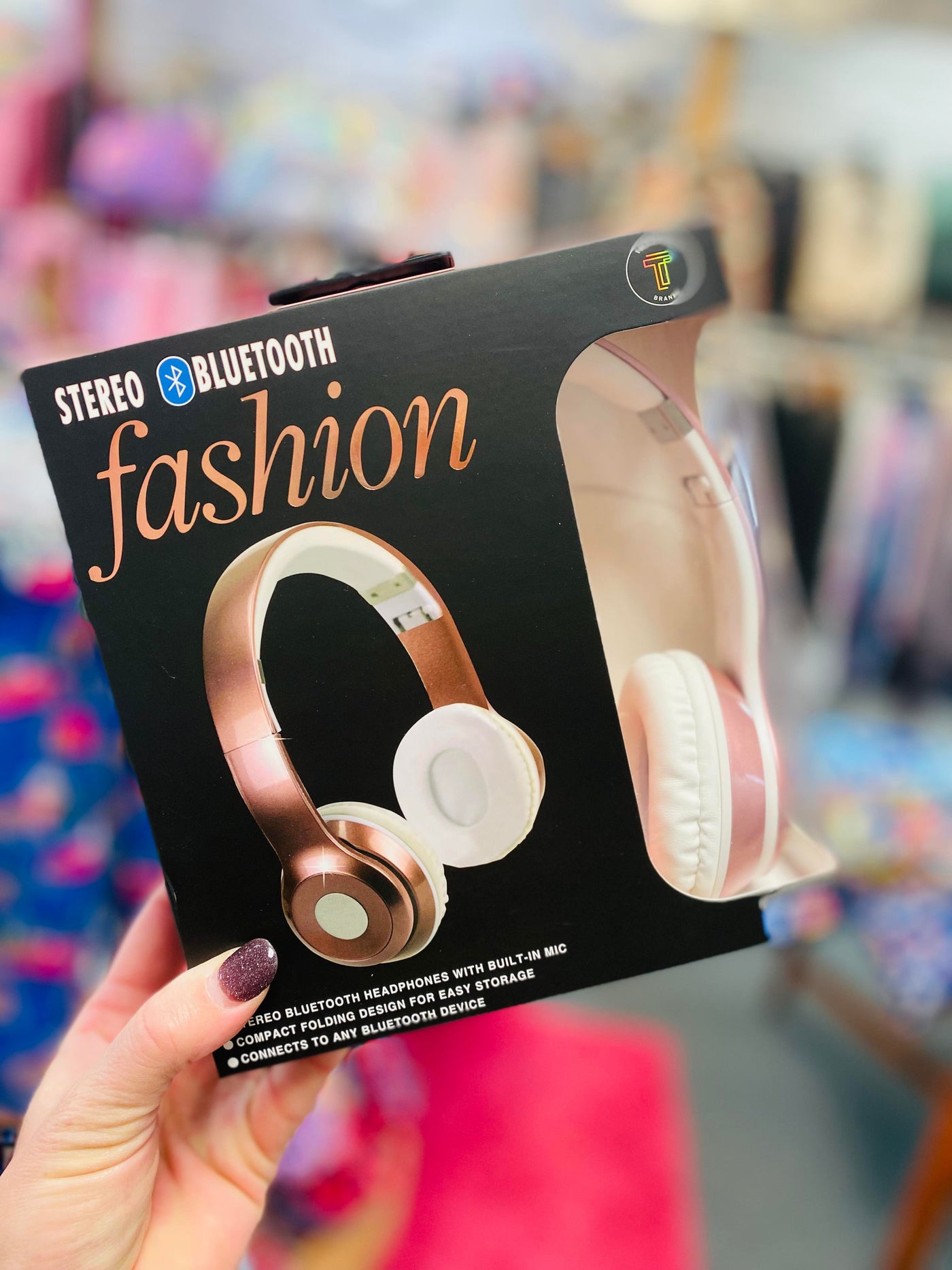 Stereo Bluetooth Head Phones - Rose Gold