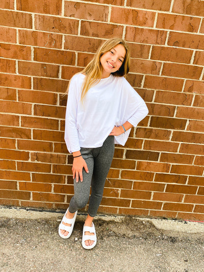 white solid oversized top