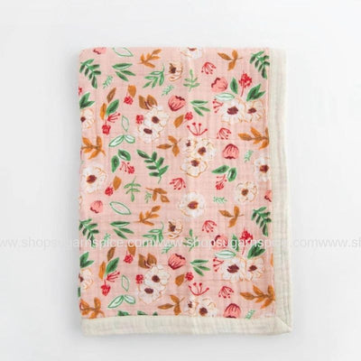 vintage floral cotton muslin baby quilt