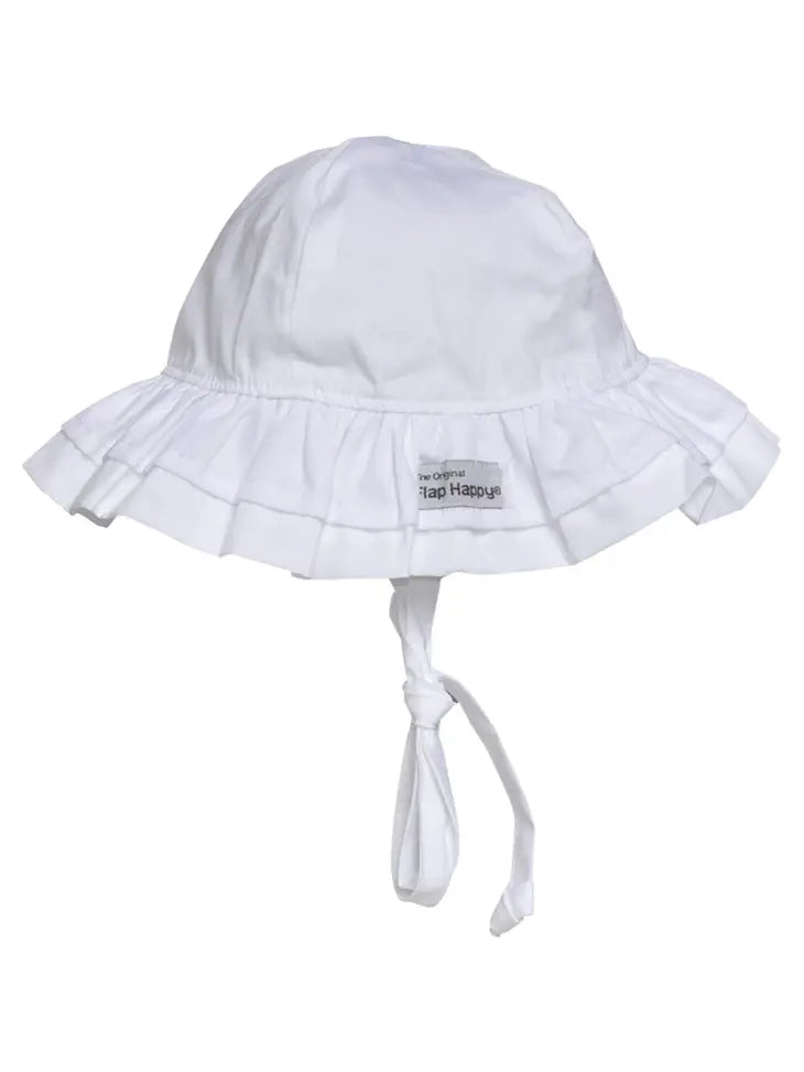 UPF 50+ Double Ruffle Hat white