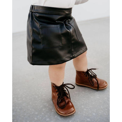 katie pocket leather mini skirt