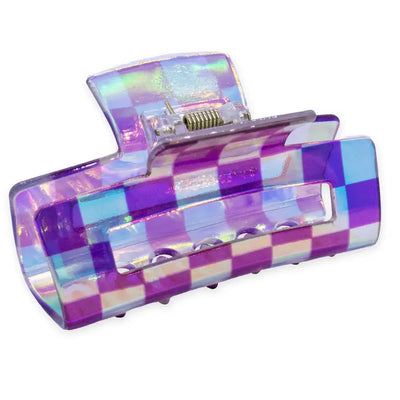 medium square iridescent hair claw