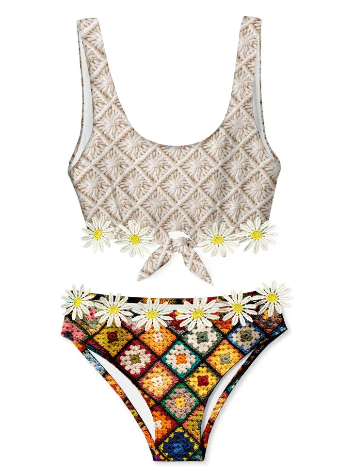 macrame and crochet bikini