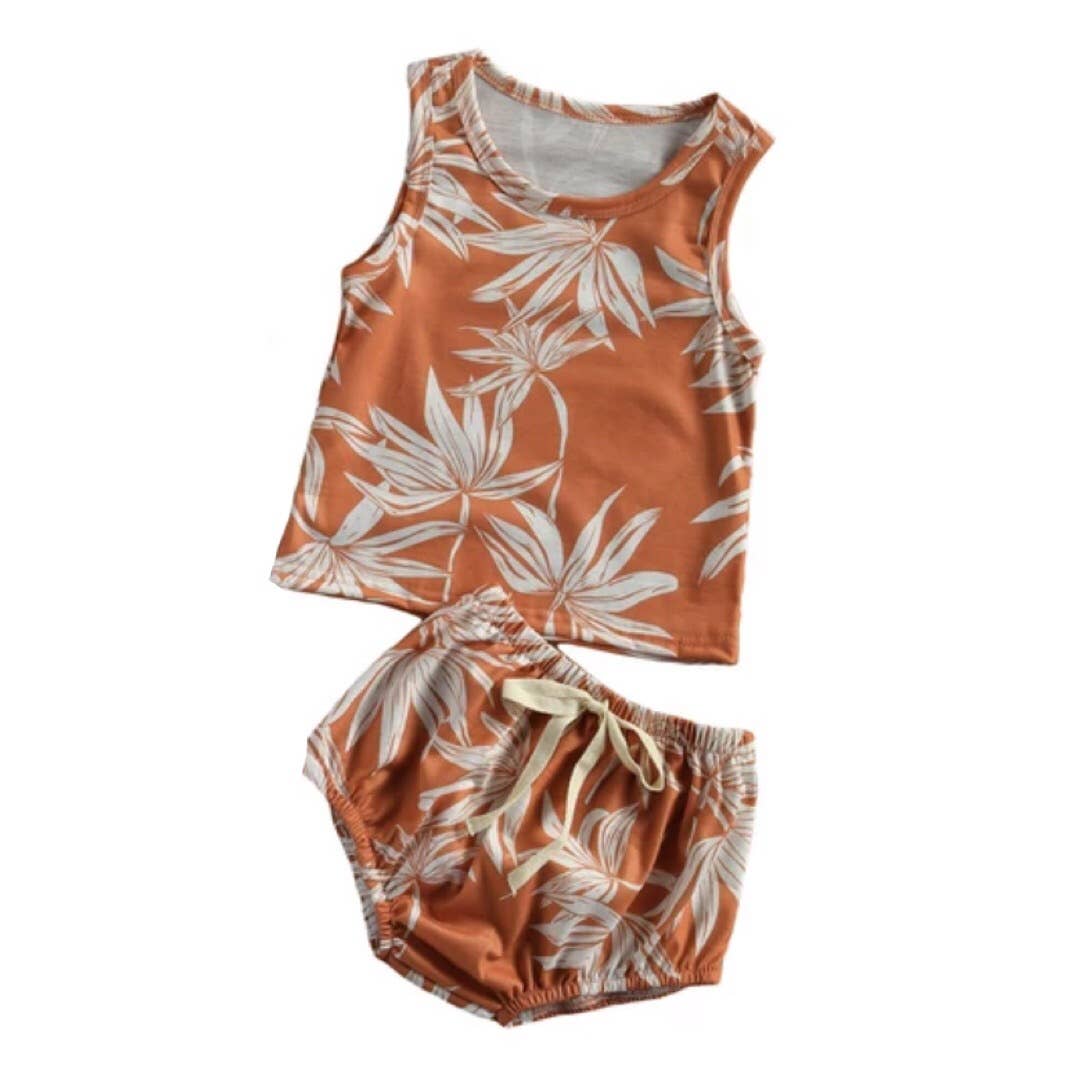 Tiny Desert Fronds Two-Piece Shortie Set