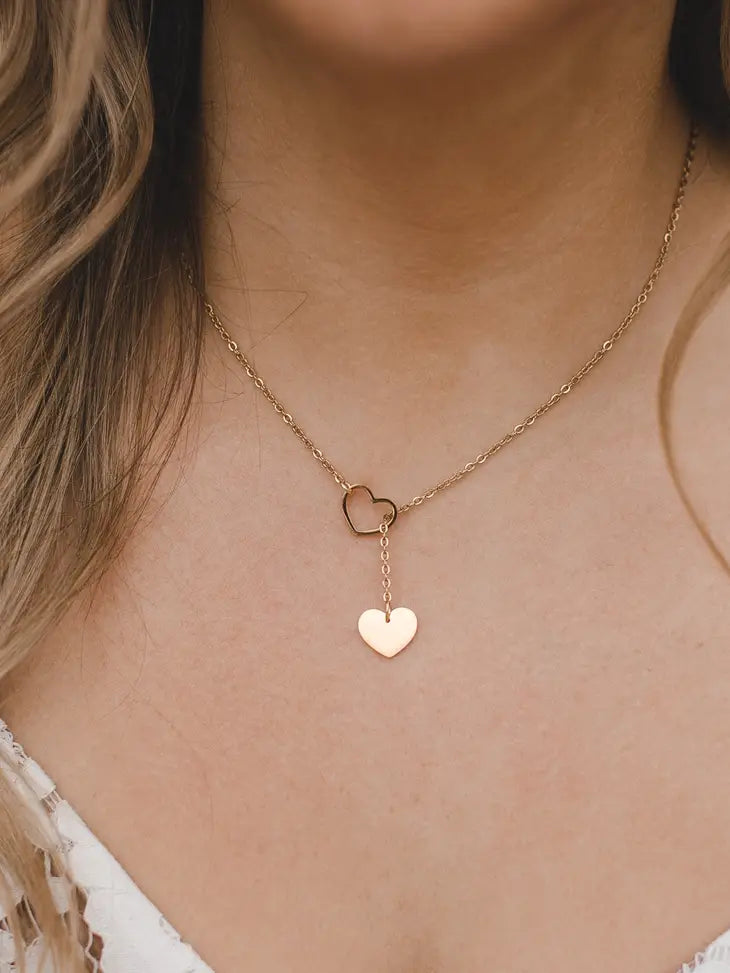 18k gold plated hearted necklace