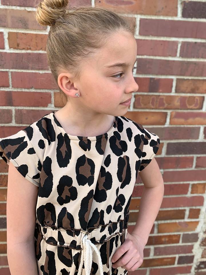 LEOPARD FRENCH TERRY DRESS
