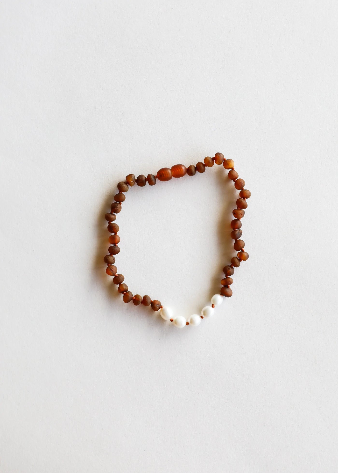 Kids: Raw Amber + Pearl Necklace