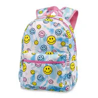 happy face tie dye canvas 2 zipper backpack