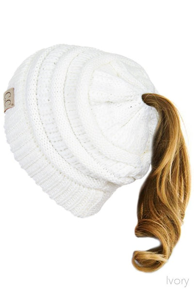 messy bun beanie tail (more colors)