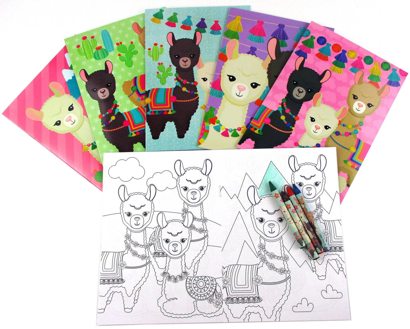 Llamas Coloring Books with Crayons