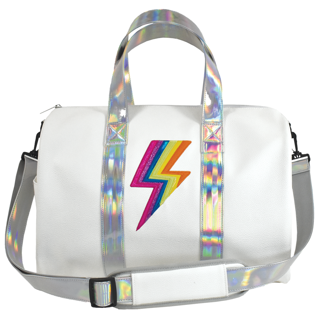 rainbow lightning duffle bag