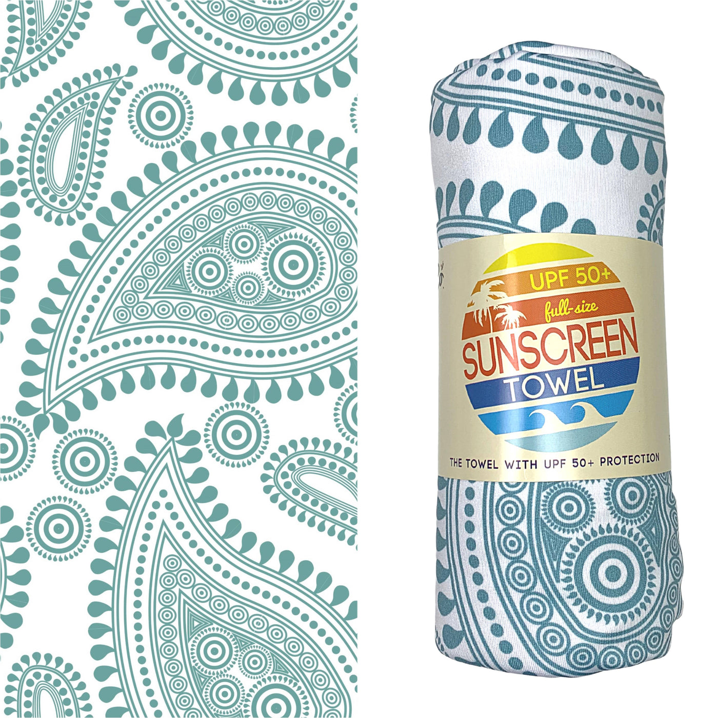 Full Size UPF 50+ Sunscreen Towel (Paisley)