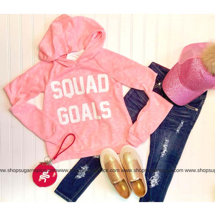 SQUAD GOALS HOT PINK CUT OUT HOODIE