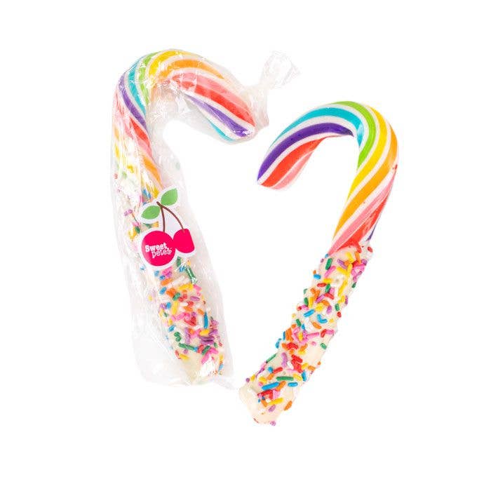 Christmas Rainbow Sprinkle Chocolate Dipped Candy Canes