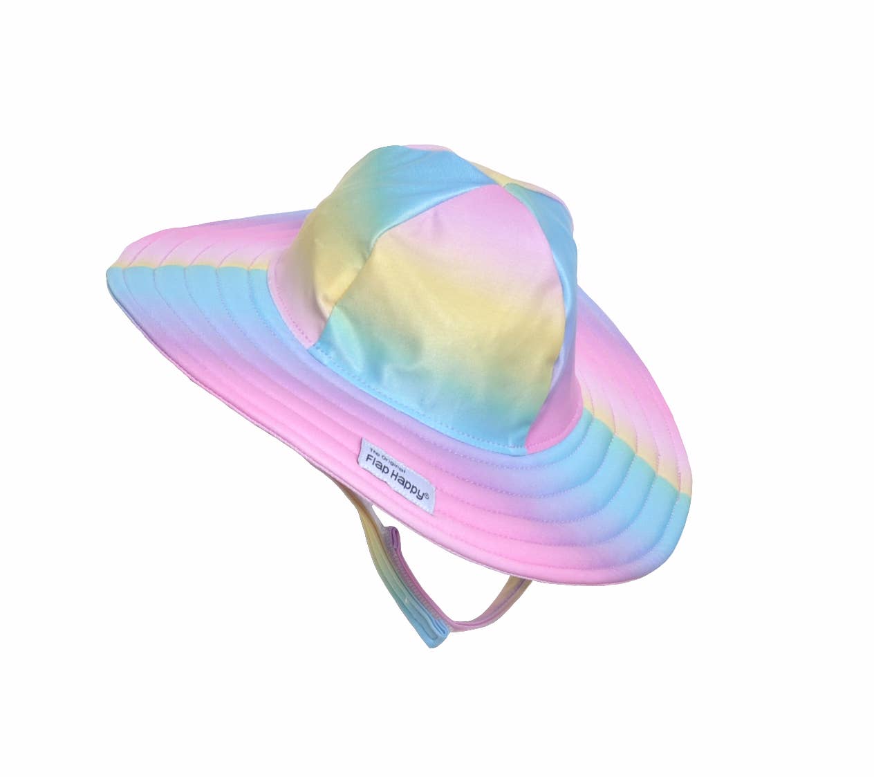 UPF 50+ Summer Splash Swim Hat rainbow ombre