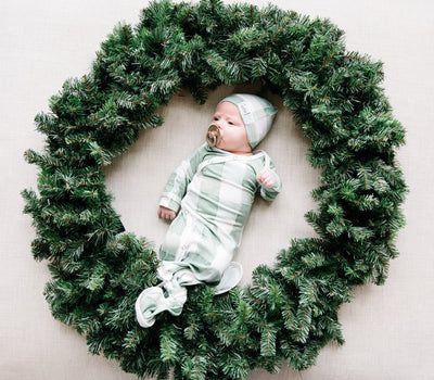 pine newborn knotted gown
