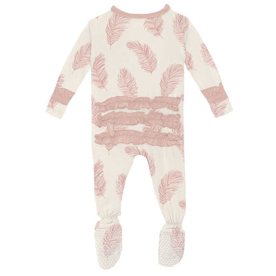natural feathers classic ruffle footie