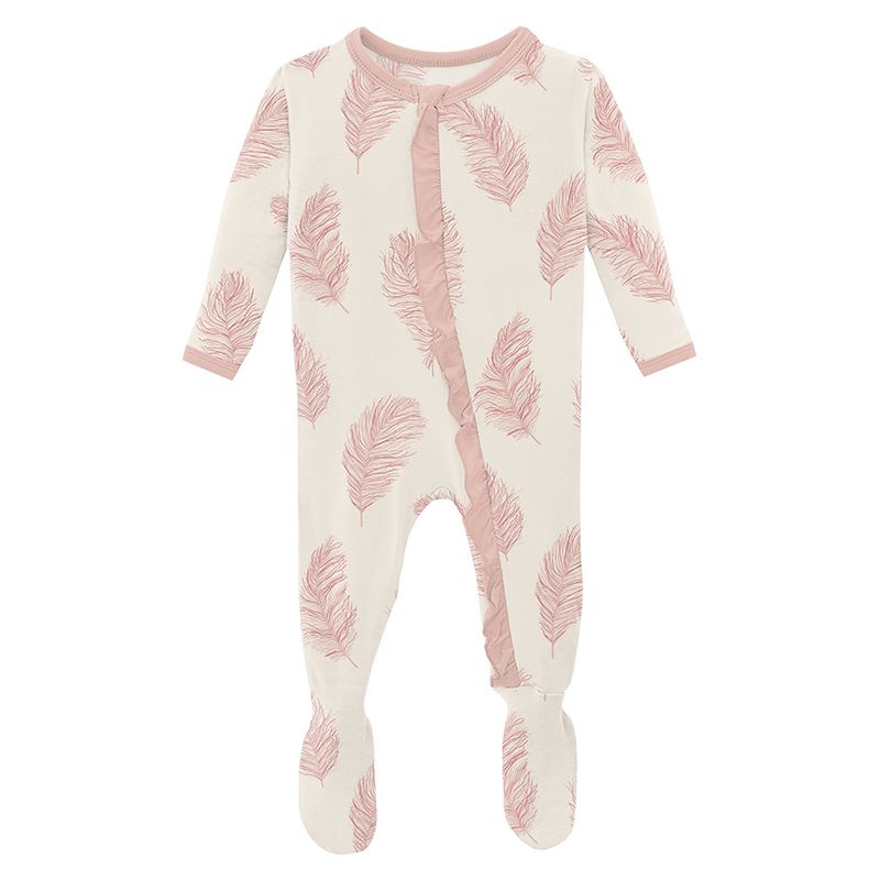 natural feathers classic ruffle footie