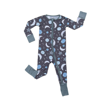 to the moon and back blue convertible sleep romper