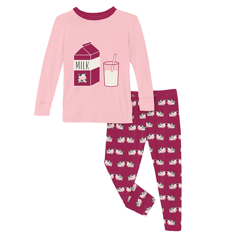berry cow graphic tee ls pajama set