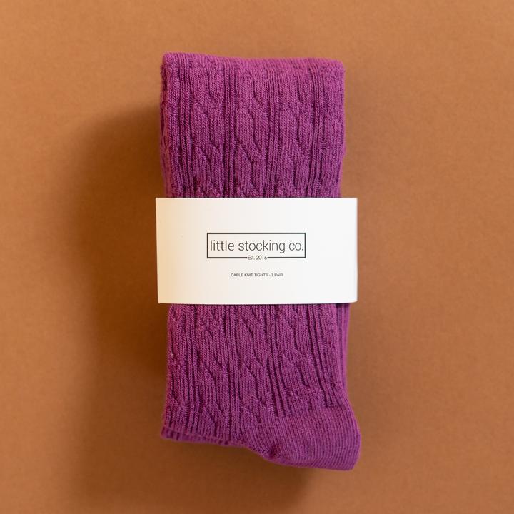 willowherb purple cable knit tights