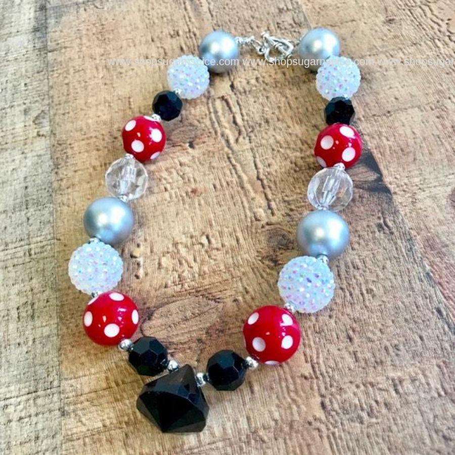 BLACK AND RED BUBBLE NECKLACE
