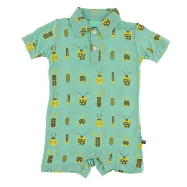 GLASS BEETLES SS POLO ROMPER